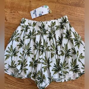 NWT Show Me Your MuMu High Rise Carlos Swing Shorts S Leaf Print
